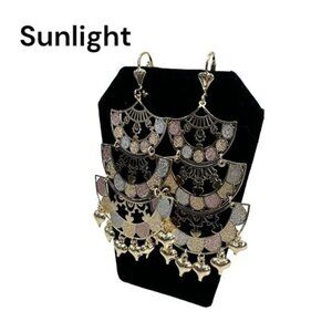 NEW Gold Filled Chandelier Traditional Heart Drops Earrings Cannetille Filigree